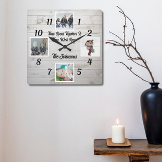 Time Spent Together Is Time Well Spent Photo Square Wall Clock