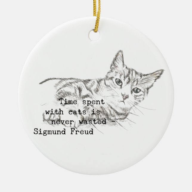 Time Spent with Cats . . . Ceramic Ornament (Front)