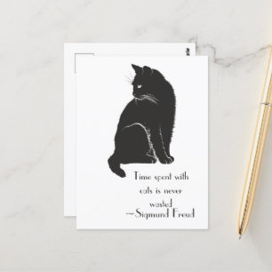 Time Spent With Cats is Never Wasted Freud Quote Postcard