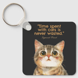 Time Spent With Cats Is Never Wasted Keychain