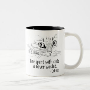 Time Spent with Cats is Never Wasted Two-Tone Coffee Mug
