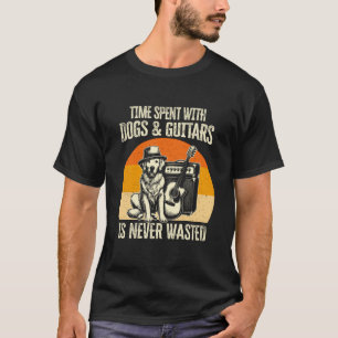 Time Spent with Dogs and Guitars is Never Wasted V T-Shirt