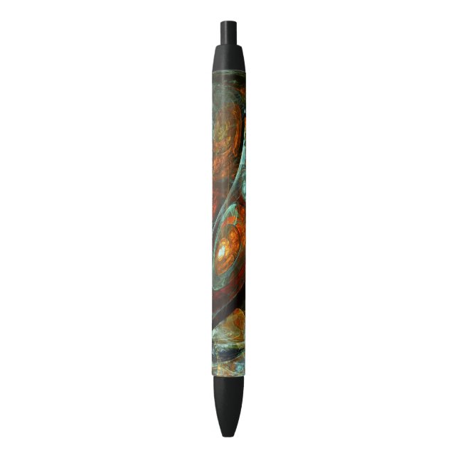 Time Split Abstract Art Black Ink Pen (Front Vertical)