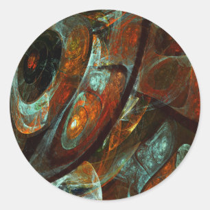Time Split Abstract Art Classic Round Sticker