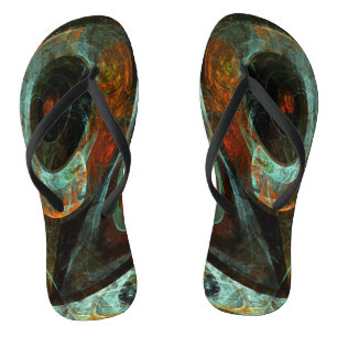 Time Split Abstract Art Flip Flops