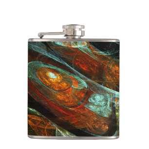 Time Split Abstract Art Hip Flask