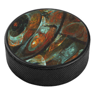 Time Split Abstract Art Hockey Puck