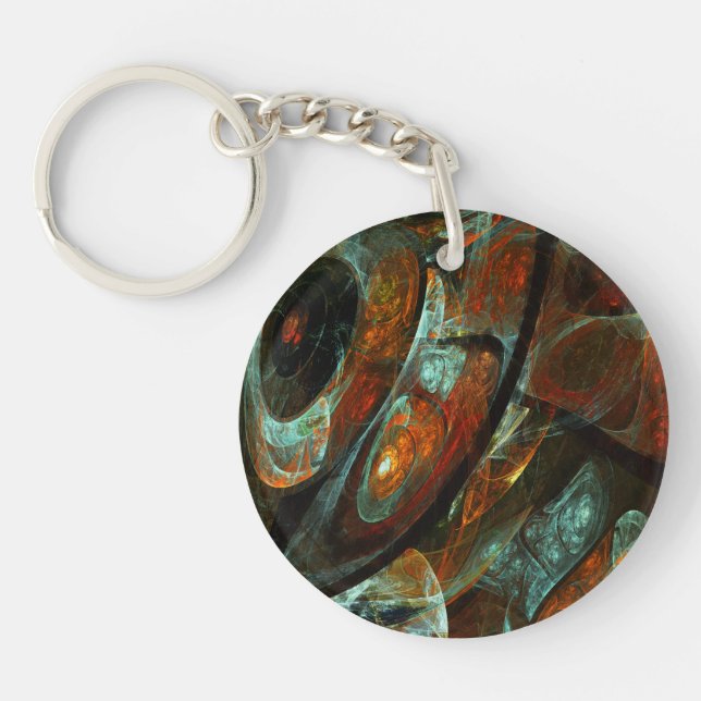 Time Split Abstract Art Keychain (Front)