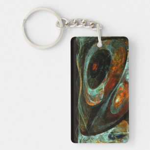 Time Split Abstract Art Keychain