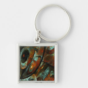 Time Split Abstract Art Keychain