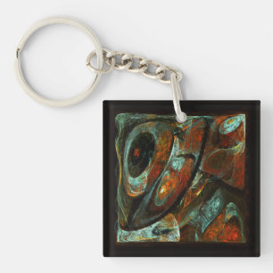 Time Split Abstract Art Keychain