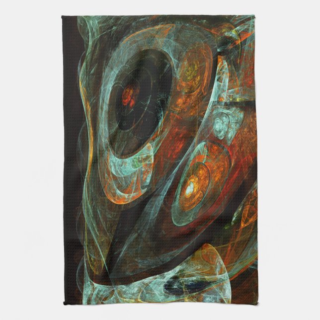 Time Split Abstract Art Kitchen Towel (Vertical)