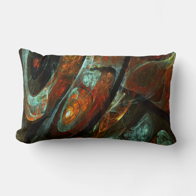 Time Split Abstract Art Lumbar Pillow (Front)