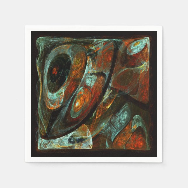Time Split Abstract Art Napkin (Front)