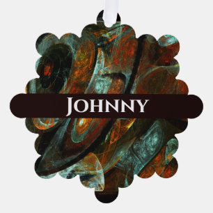 Time Split Abstract Art Ornament Card