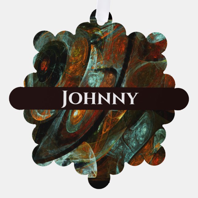 Time Split Abstract Art Ornament Card (Front)