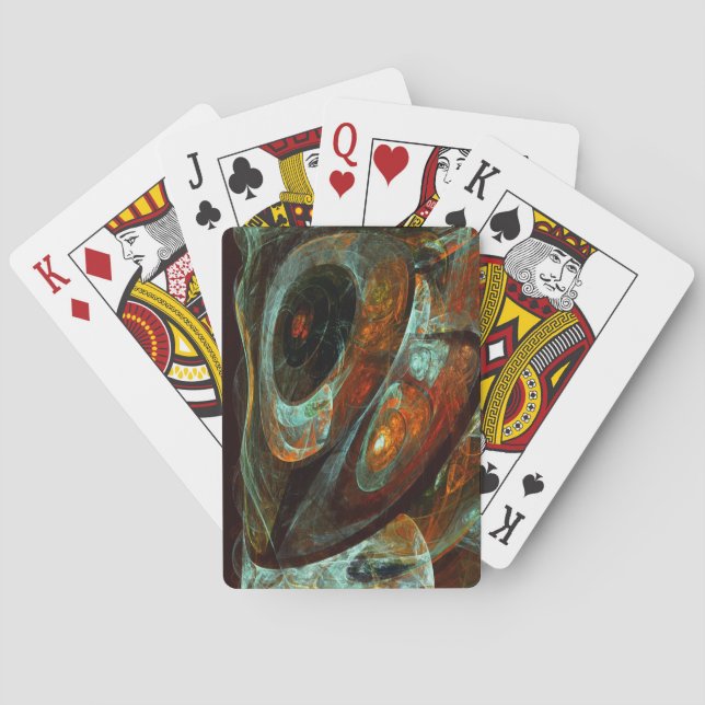 Time Split Abstract Art Playing Cards (Back)