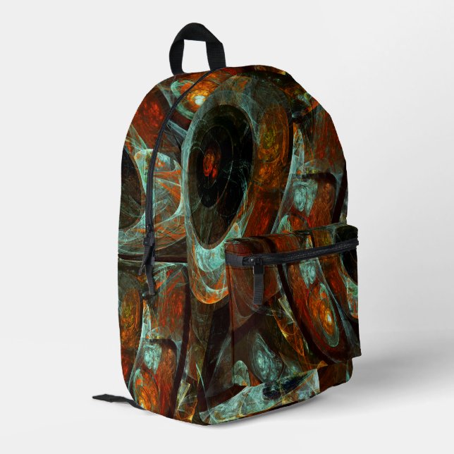 Time Split Abstract Art Printed Backpack (Back Corner Left)