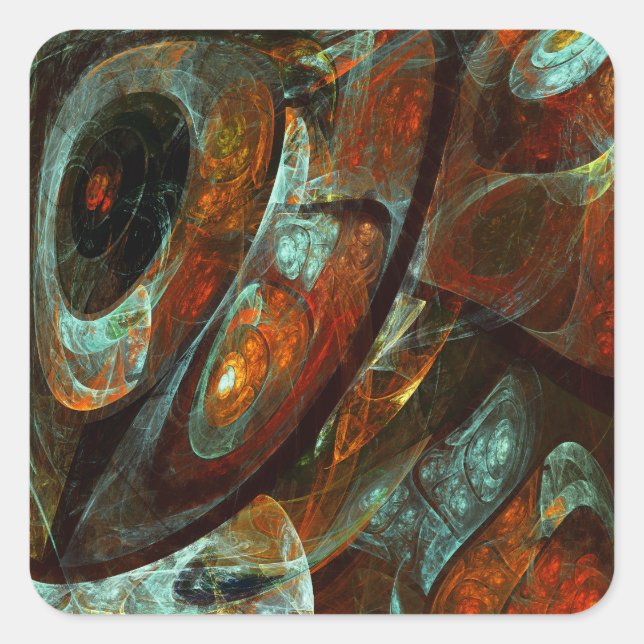 Time Split Abstract Art Square Sticker (Front)