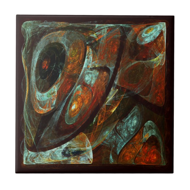 Time Split Abstract Art Tile (Front)