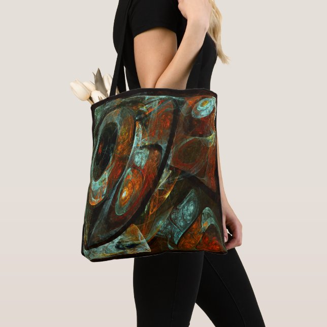 Time Split Abstract Art Tote Bag (Close Up)