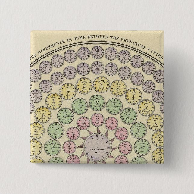 Time table 2 inch square button (Front)