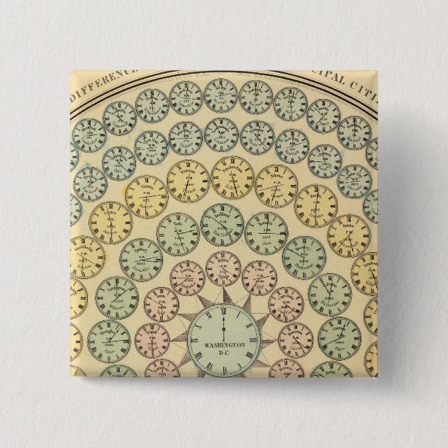 Time Table 2 Inch Square Button (Front)