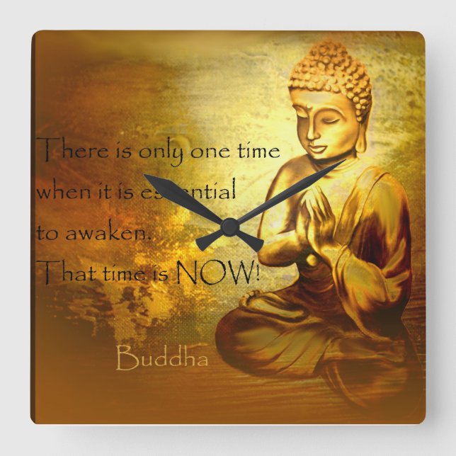 Time to awaken...Buddha quote clock (Front)