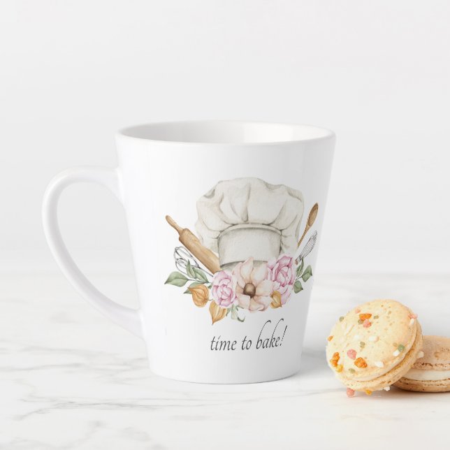 Time to Bake Bakers Tools Latte Mug (In Situ)