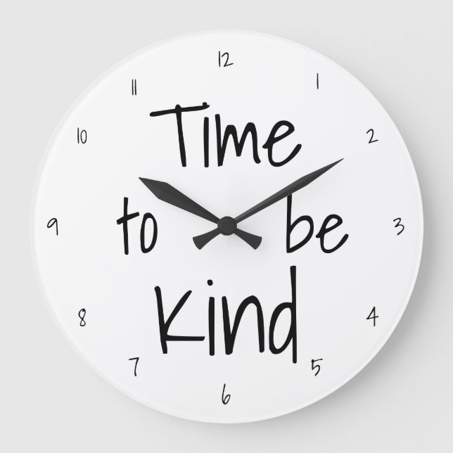 Time to be kind Large Round Acrylic Wall Clock (Front)