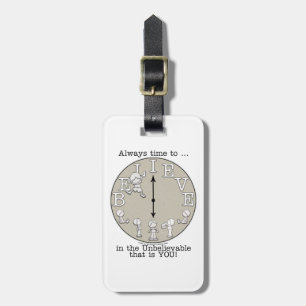 Time To Believe-Little Boy and Clock Luggage Tag