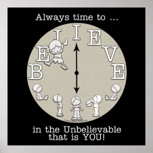 Time To Believe-Little Boy and Clock Poster
