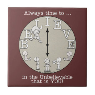 Time To Believe-Little Boy and Clock Tile