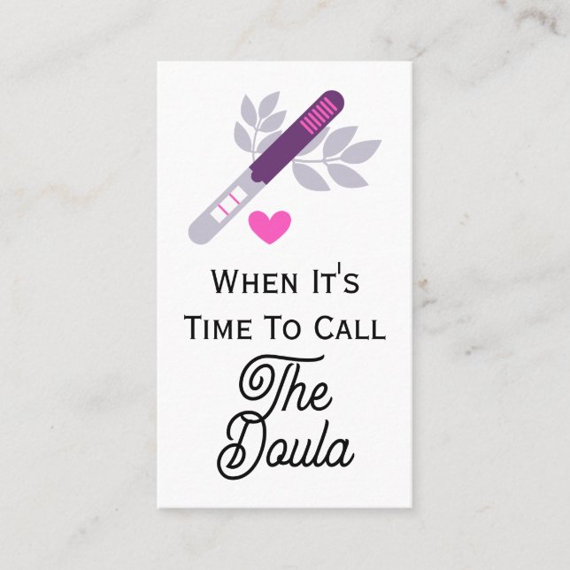 Time To Call The Doula Pregnancy Heart qr code Business Card (Front)