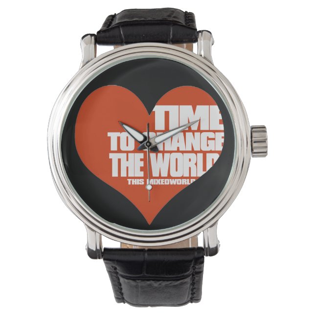 time to change . love heart watch (Front)