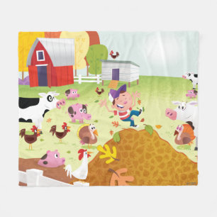 Time to Count - Farmyard Fleece Blanket