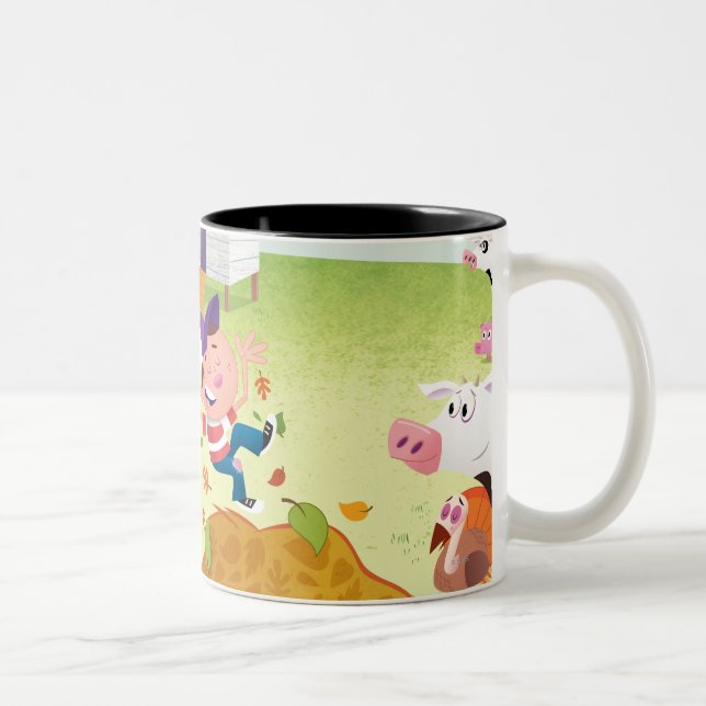 Time to Count - Farmyard Two-Tone Coffee Mug (Right)