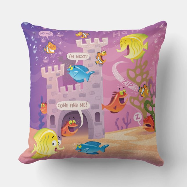Time To Count-Under the Sea Throw Pillow (Front)