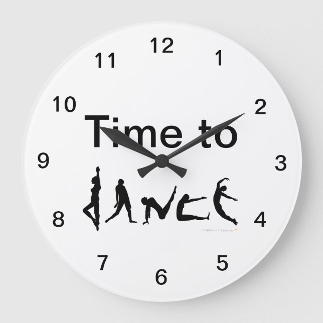 Time to Dance Dancers Silhouettes Wall Clock (Front)
