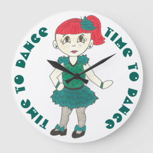 Time to Dance Tap Dancing Girl Studio School Decor Large Clock