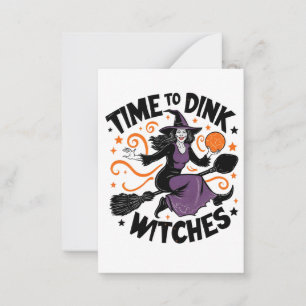 Time to Dink Witches Spooky Pickleball Halloween   Card
