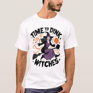 Time to Dink Witches Spooky Pickleball Halloween T-Shirt