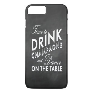 Time to Drink Champagne Chalkboard iPhone 7 Plus Case-Mate iPhone Case