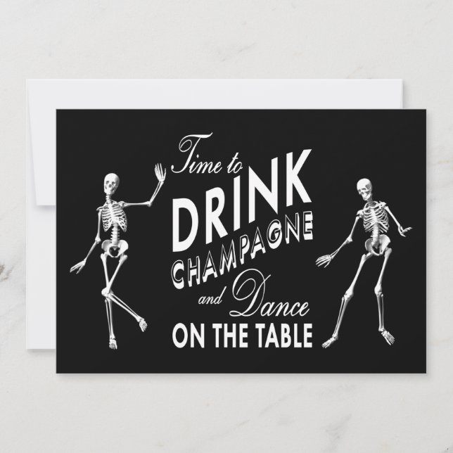 Time to Drink Champagne Halloween Invitation (Front)