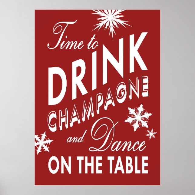 Time to Drink Champagne Holiday Poster (Front)