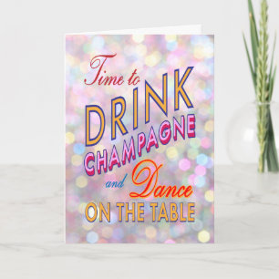 Time to Drink Champagne in colours Holiday Card
