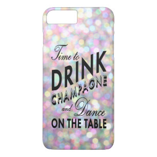Time to Drink Champagne in pink iPhone 7 Plus iPhone 8 Plus/7 Plus Case