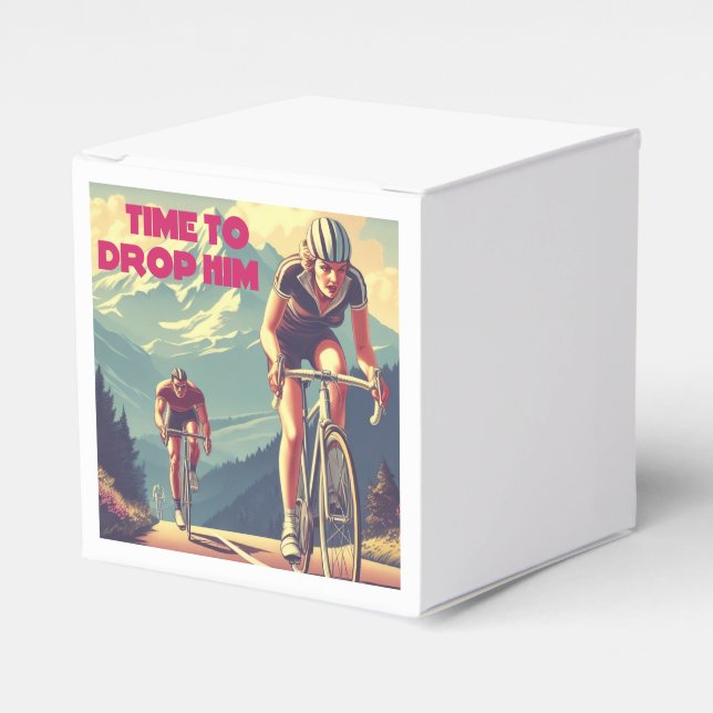 Time To Drop Him Cycling Favor Box (Front Side)