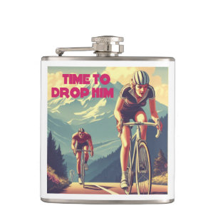 Time To Drop Him Cycling Hip Flask
