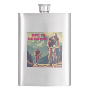 Time To Drop Him Cycling Hip Flask